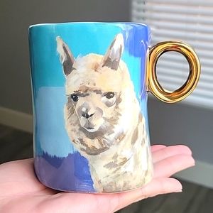 Anthropologie Laura Carlton Walcott Llama mug
